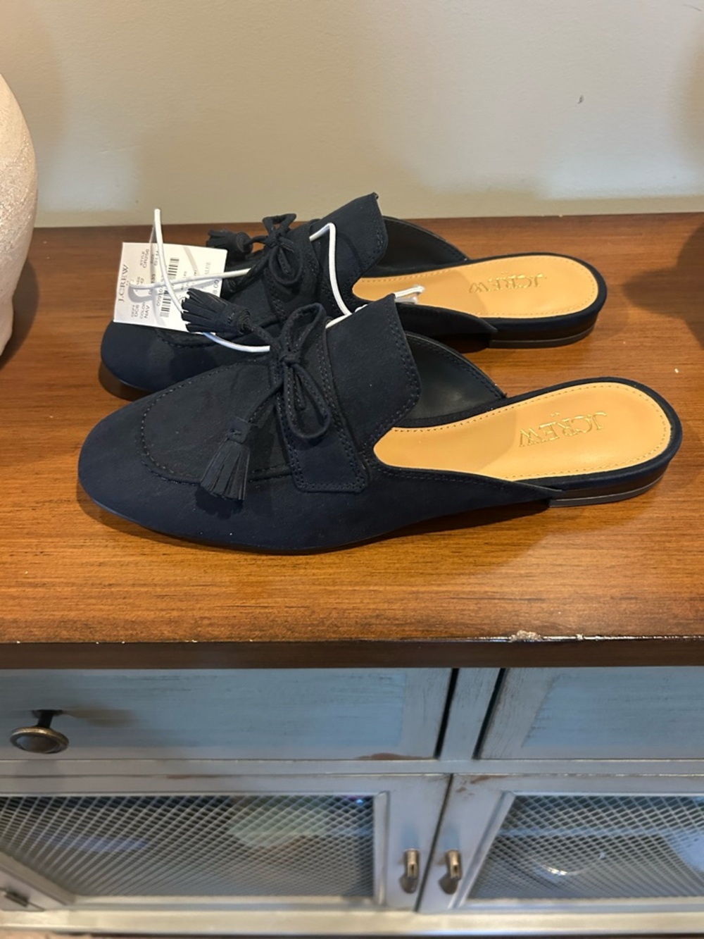 J. Crew Navy Suede Tassel Mule Loafers - Picture 5 of 5